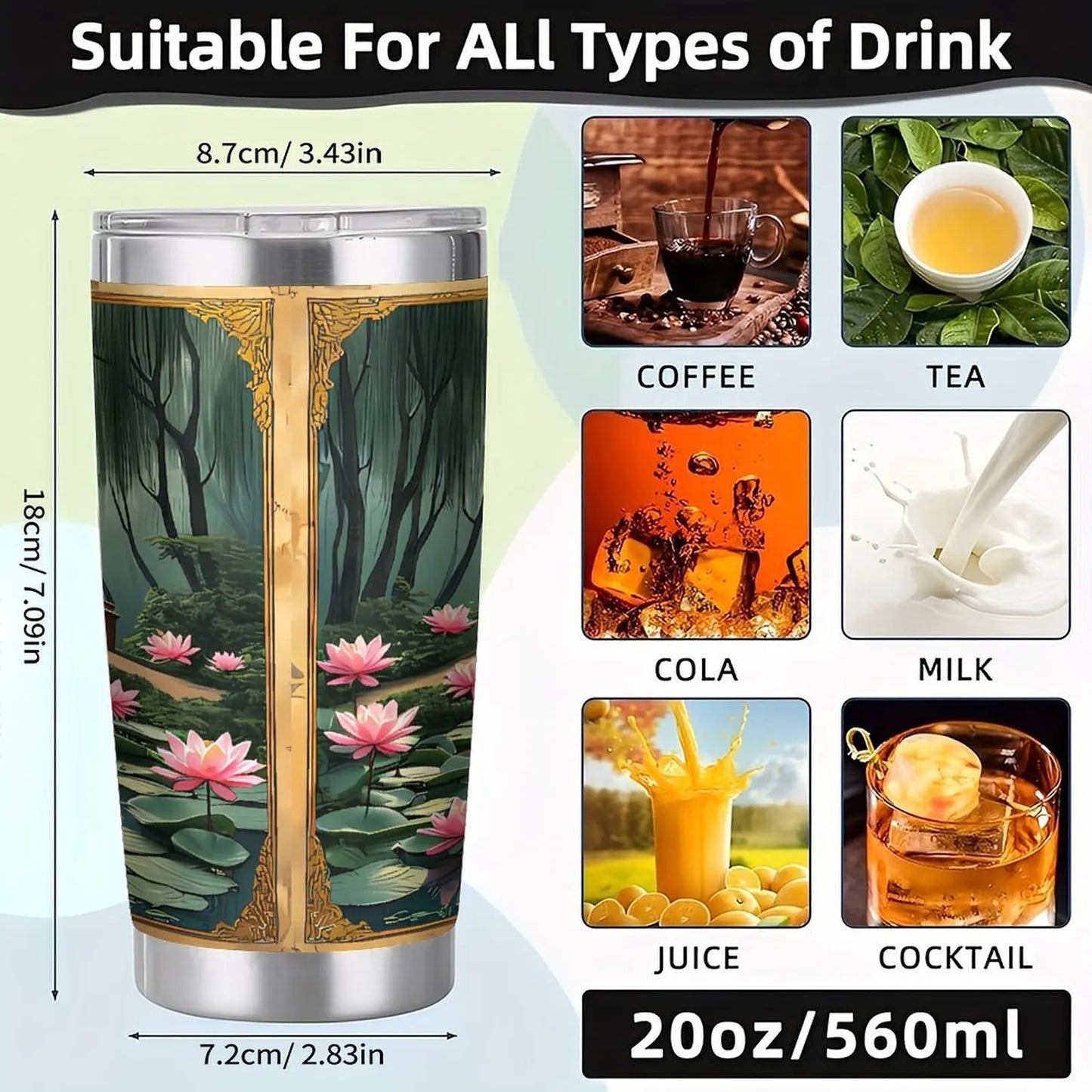 Health Food Store Staple 20oz Organic Double Silver Side Tumbler