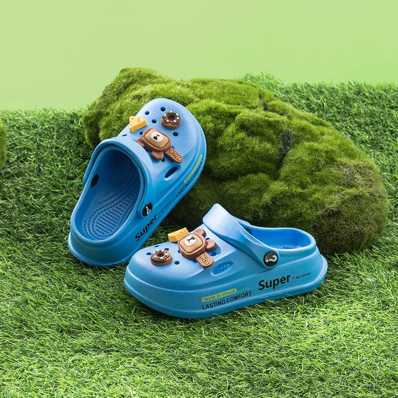 Wholesale Children's Slippers Summer Girls Non-slip Boys Eva Clogs Children Soft Bottom Hole Shoes Baby Cool Slippers Slides