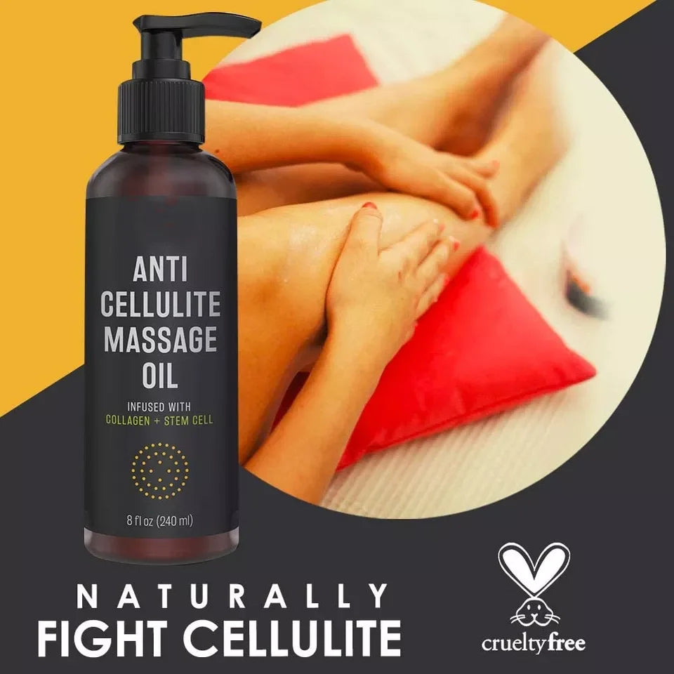 HANLINGER Private Label Organic Anti Cellulite Massage Oil with Tea Tree Lavender Orange & Ginger-240ml Nourishing Body Oil