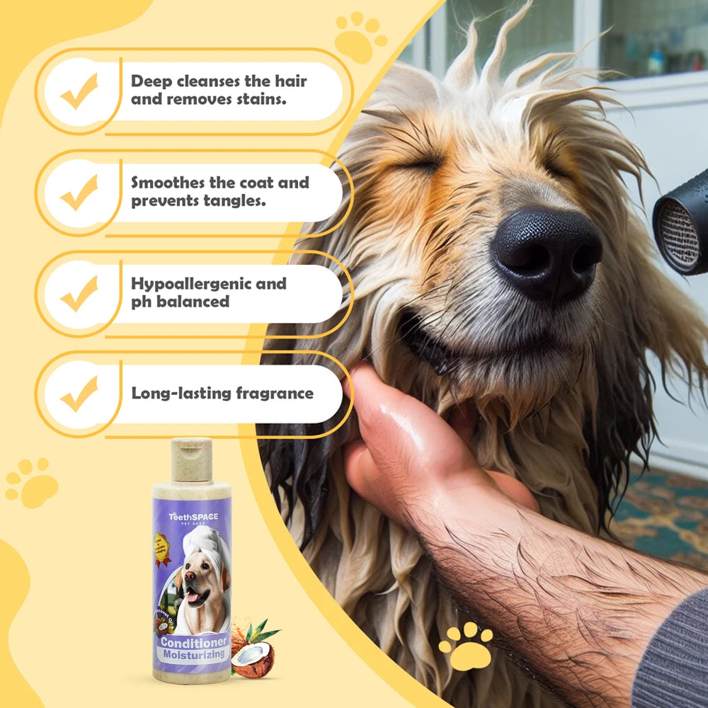 Dog Conditioner Pet Grooming Moisturize Organic Conditioner for Dogs and Cats Soothes Skin Issues