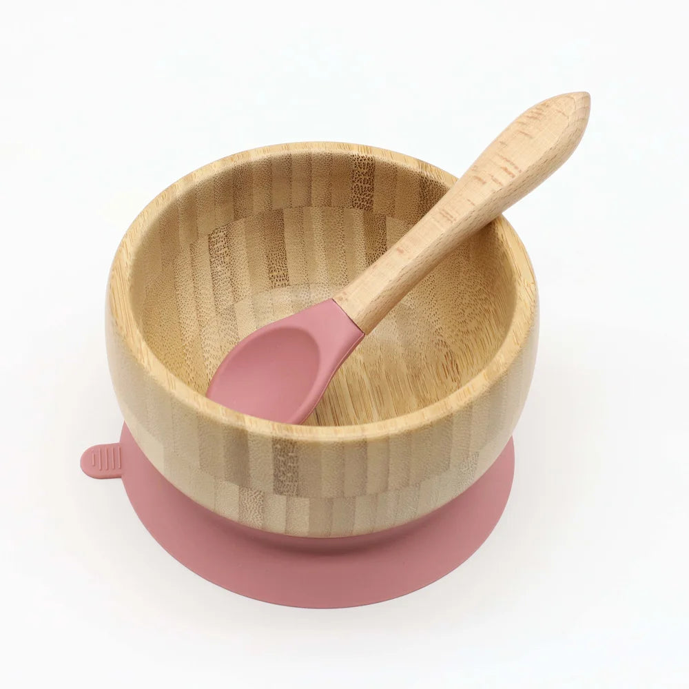 Free Combination New Arrival Baby Tableware Set Silicone Bamboo Baby Plate Feeding Utensils for Home Tea Restaurants