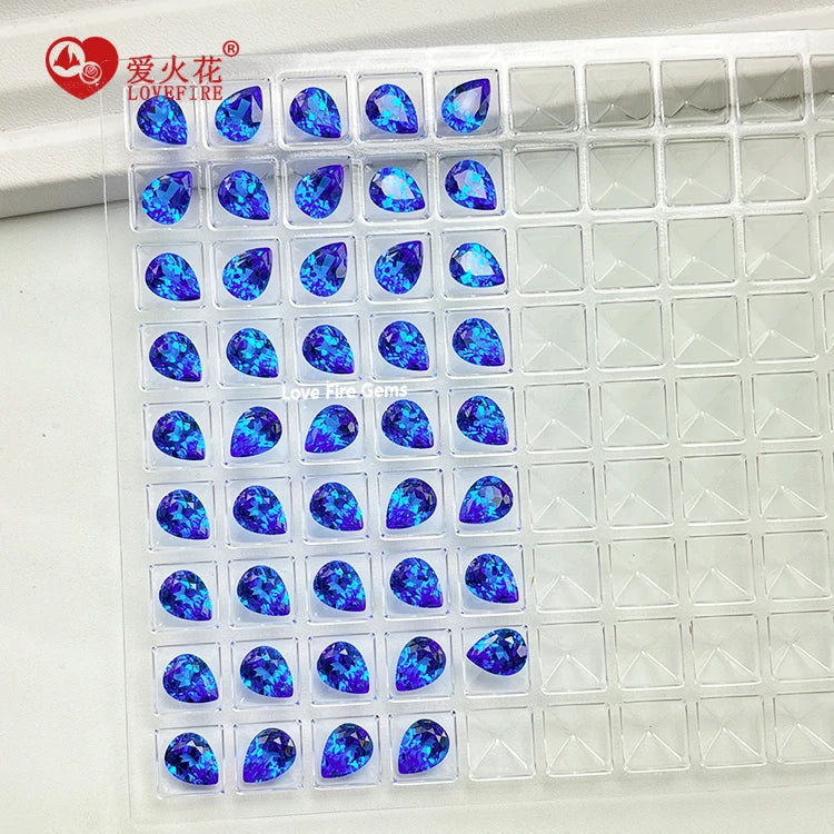 Wholesale Lab Created Cobalt Spinel Blue Sapphire Stone Pear Water Drop Natural Cut Loose Gemstone Lab Growm Cobalt Spinel