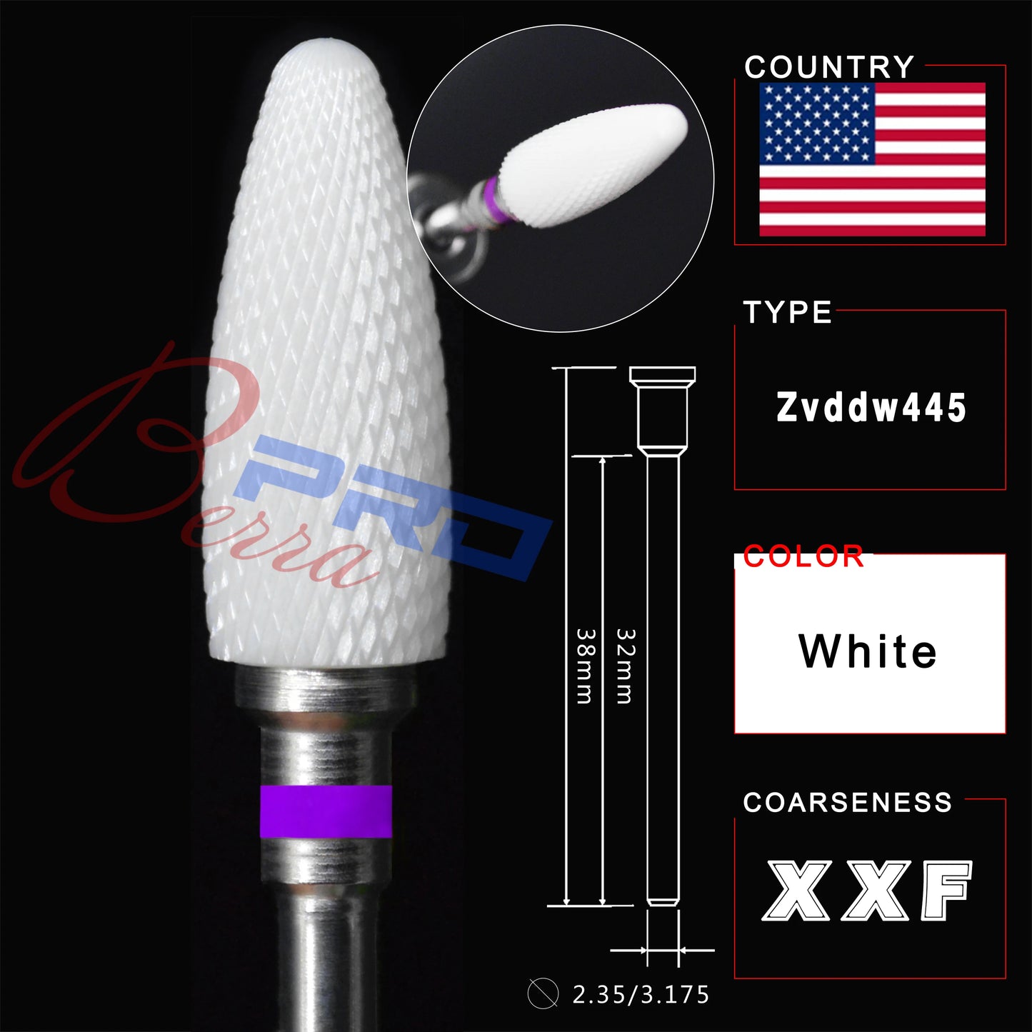 ECO Economy Ceramic Nail Drill Bit Rotary Burr Milling Cutter Flame Bullet Bits For Manicure Pedicure Tools Accessories