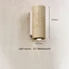 Wholesale Outdoor Waterproof Natural Travertine up and Down Wall Light Wabi Sabi Indoor Cylindrical Yellow Travertine Wall Lamp