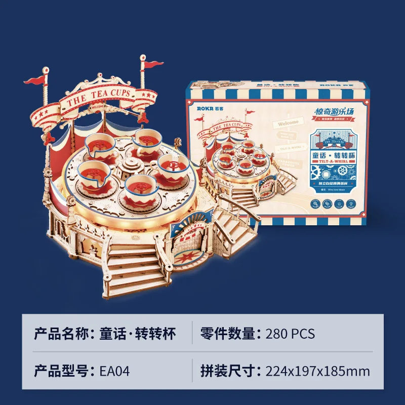 Ruo Ke Bamboo 3D Puzzle Music Box DIY Toy for Babies 14 Years Old Under 50 Pieces Girls' Educational Souvenir