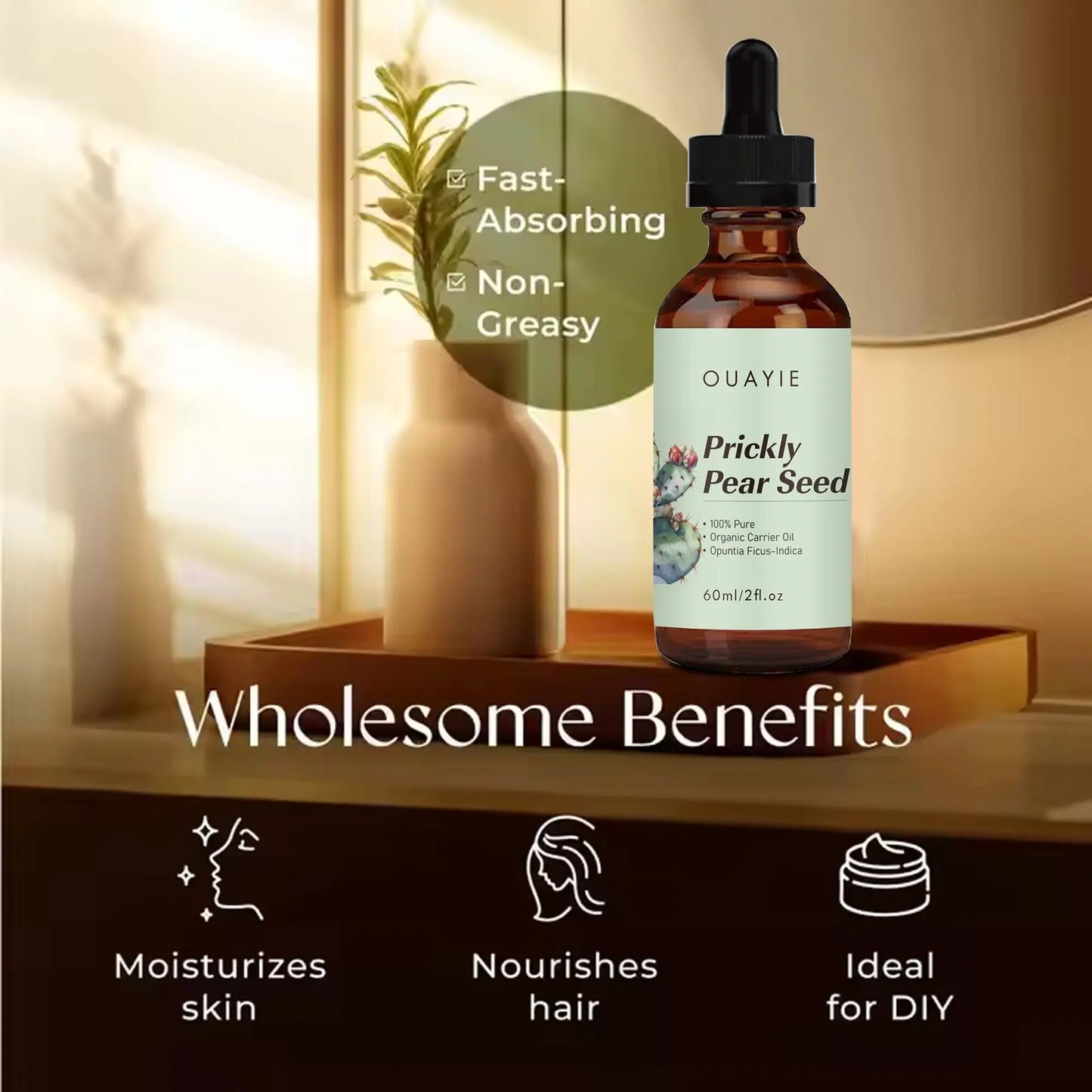Han Linger Private Label Pure Organic Anti Aging Lightening Firming Shiny Strong Hair Acne Care Prickly Pear Seed Oil