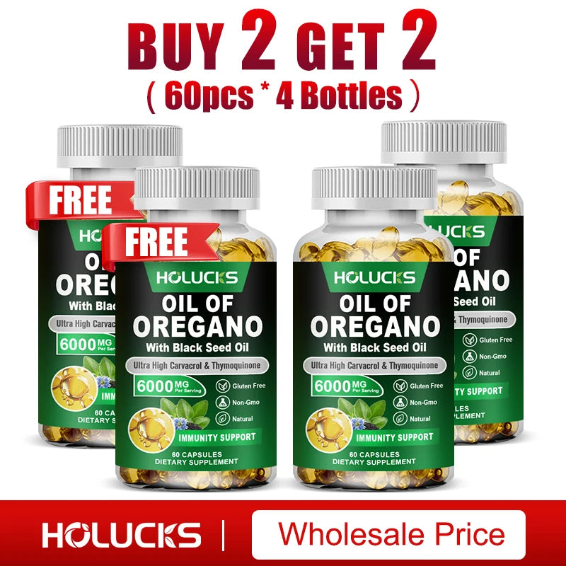 Organic Oil of Oregano Supplement, Promote Digestion, Enhance Vitality & Energy, Support Immune, Antioxidant, for Overall Health