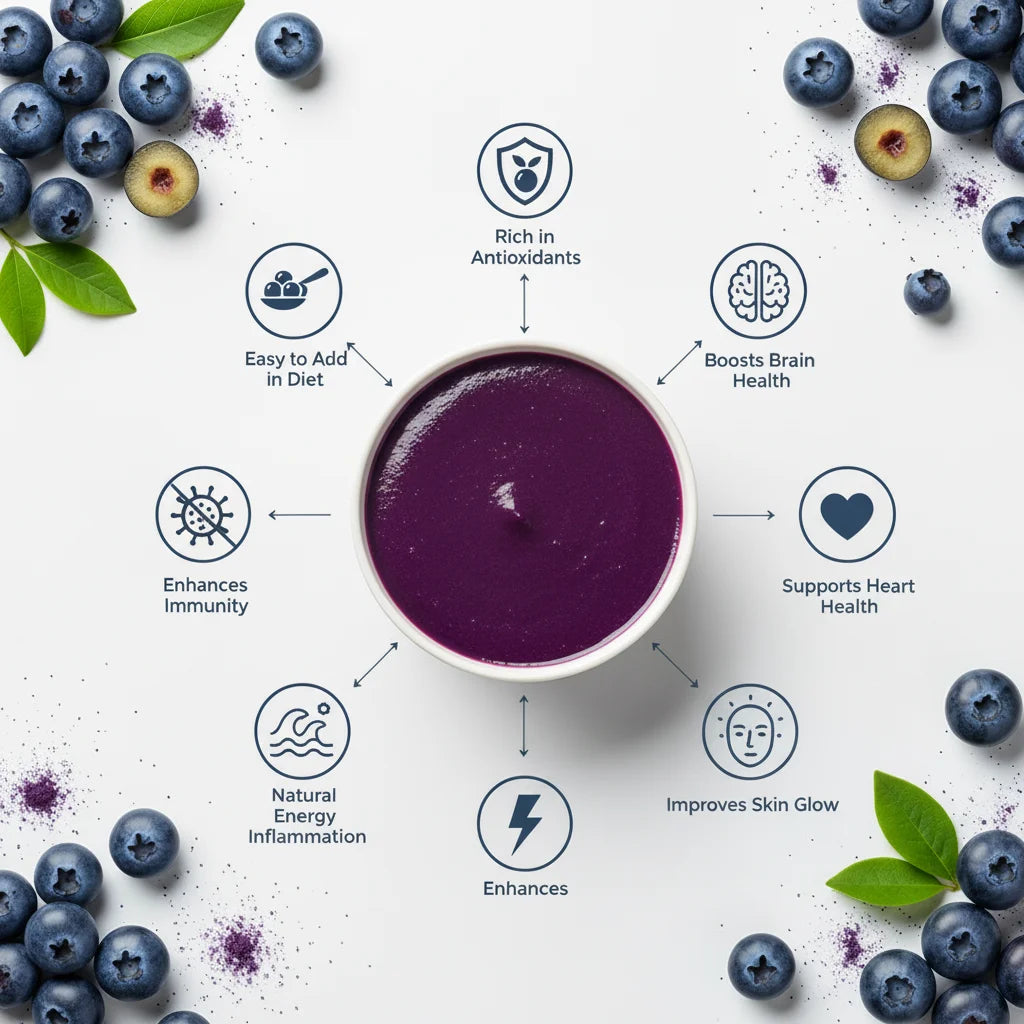 Pure Blueberry Powder Herbal Organic Ingredients Rich Antioxidants Travel Mud Facemask Face Cosmetic Grade Private Label
