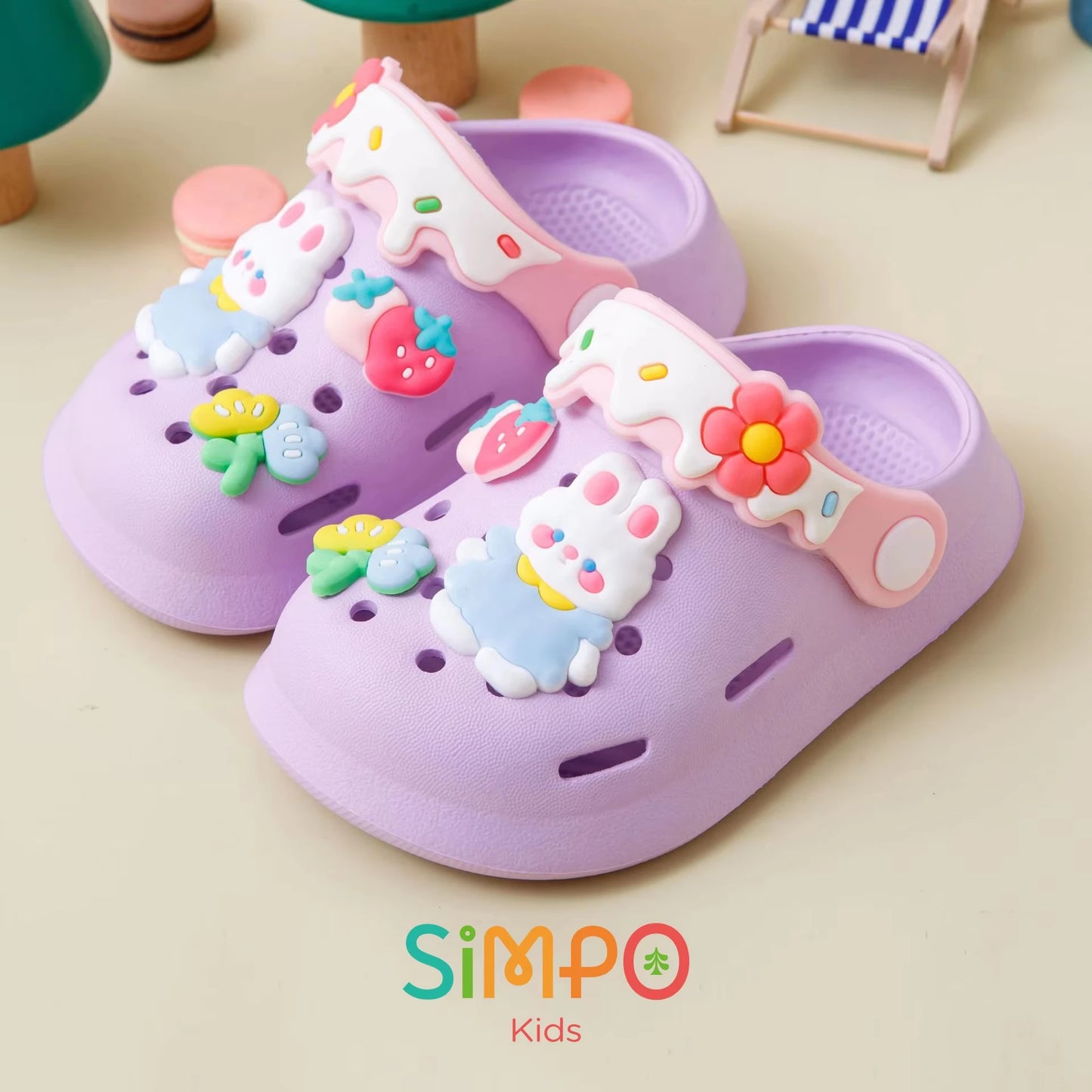 Baby Girls Soft Sole Cartoon Clogs Sandals Trendy Breathable Non-slip Footwear for Indoor Outdoor Beach Garden