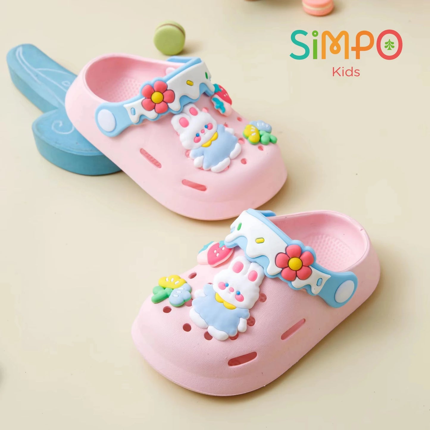 Baby Girls Soft Sole Cartoon Clogs Sandals Trendy Breathable Non-slip Footwear for Indoor Outdoor Beach Garden