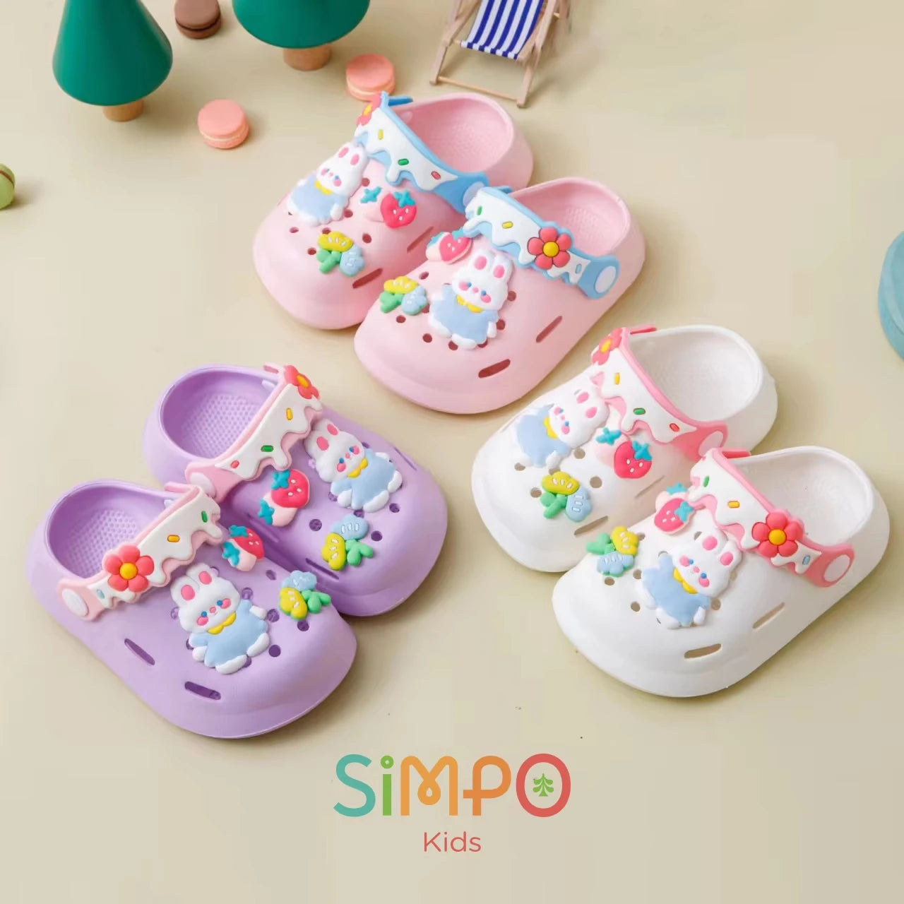 Baby Girls Soft Sole Cartoon Clogs Sandals Trendy Breathable Non-slip Footwear for Indoor Outdoor Beach Garden