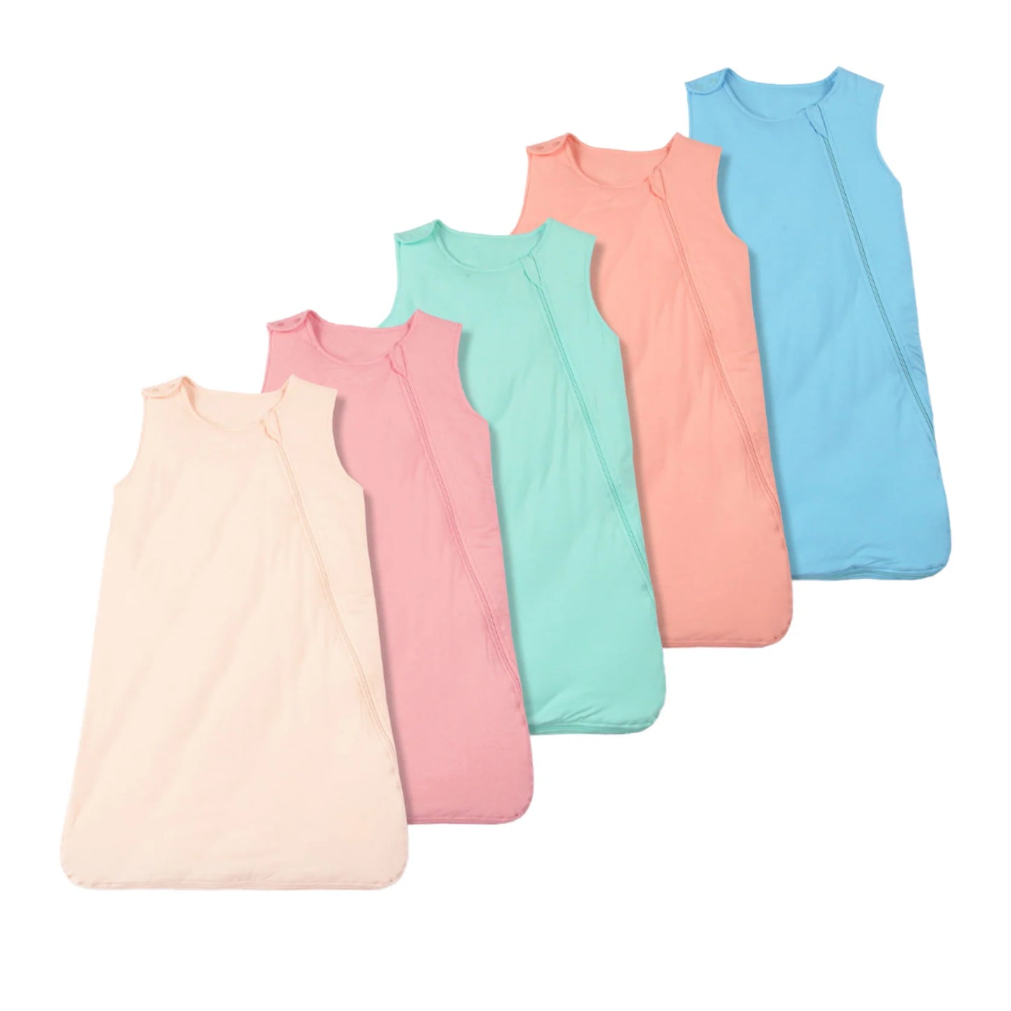 Ultra-Soft 0.5 TOG Newborn Baby Sleeping Bag Breathable Bamboo & Cotton Layers Zipper Closure Plus Size Sleep Sack for Summer