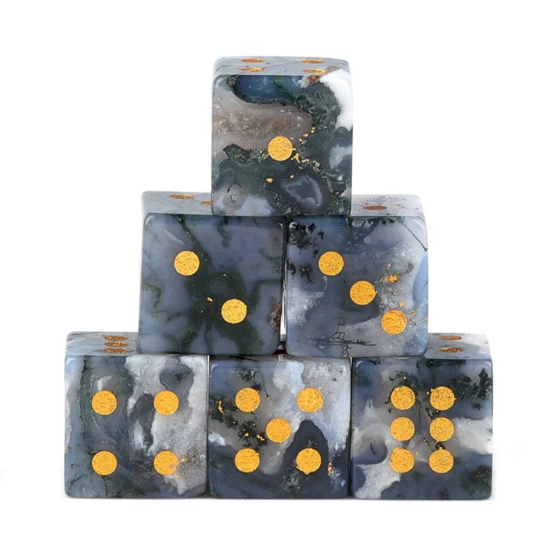 Customized Natural Mix Gemstone Crystal Cube Dice 16mm Eco-Friendly Handmade Carved Palm Healing Divination Stone Custom Logo