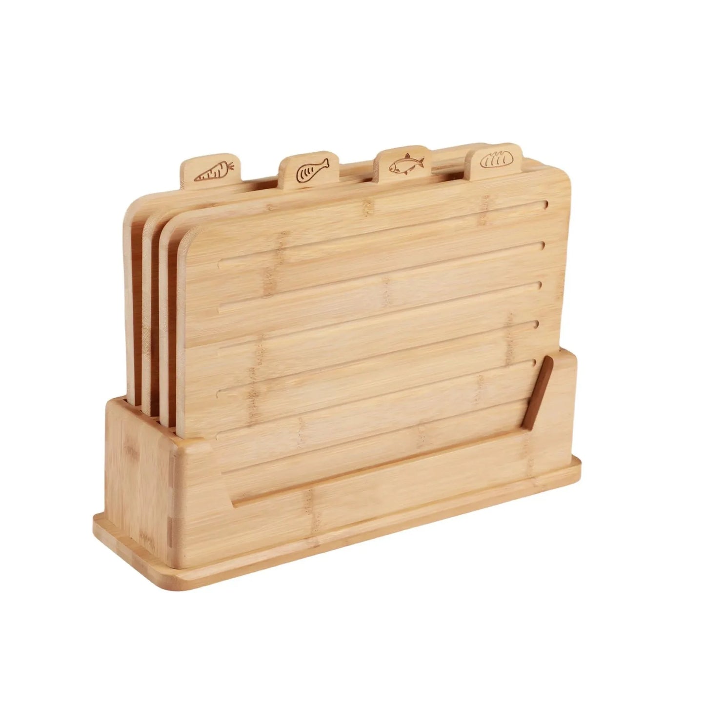 Restaurant Bamboo Wood Cutting Board Set 1.5cm Thick Dishwasher Safe QM Brand Solid Wood Rectangular Vegetable Snack Cutting
