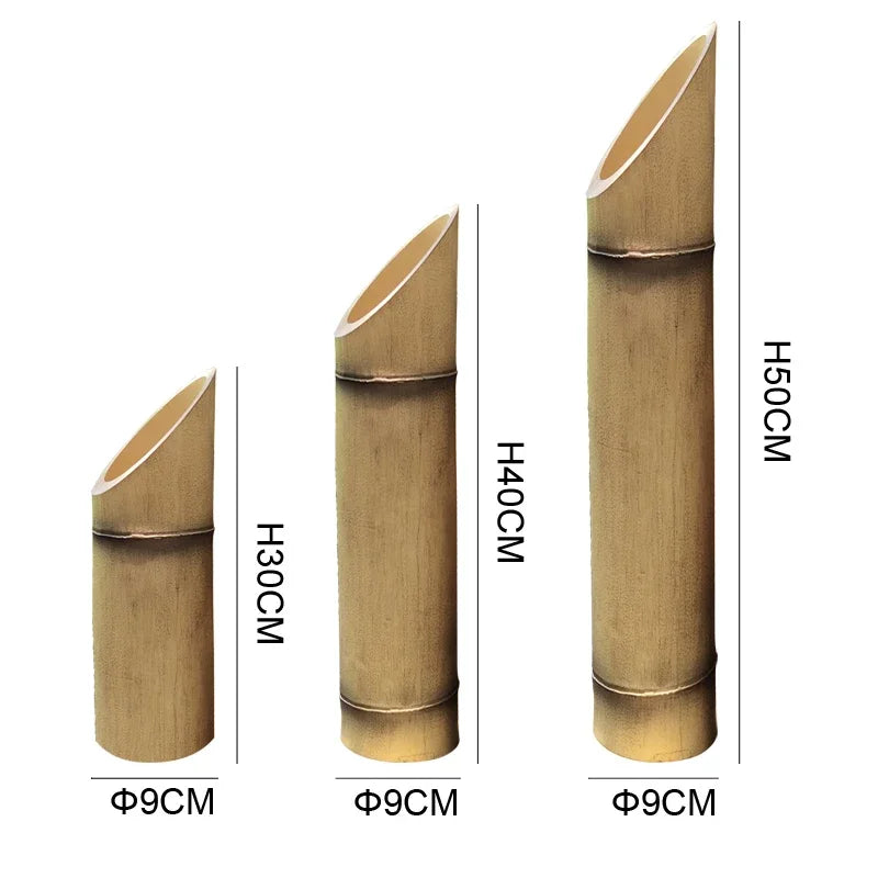 Creative LED Bamboo Garden Lamp Adjustable Color Temp 2700-6500K 30 Beam Angle Resin Shade AC IP54 Outdoor Landscape Lighting