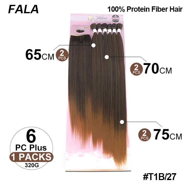 Julianna High Quality Long Smooth Bio Protein Yaki Straight Organic Synthetic Weft Packet Extensions Hair Bundles With Closures