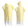 High Quality Organic Cotton Poncho Towel Adults Children Windproof Thickened Hooded Design Factory Wholesale Home Sports Striped
