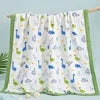 Custom 100% Organic Cotton Muslin Infant Bath Towel Cute Cartoon Pattern Babi Blankets 6-Layer Newborn Blanket for Travel Hotel