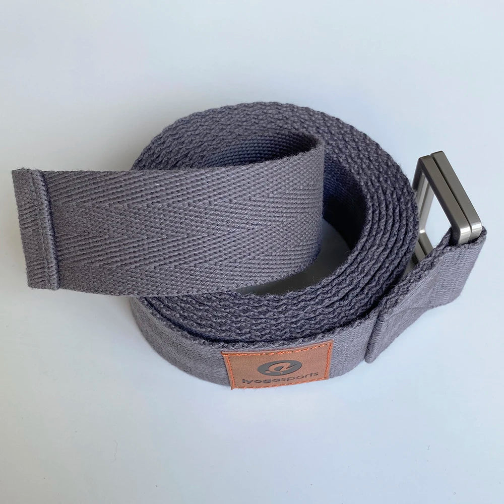 100% Organic Cotton Yoga Strap 8ft Length Belt Custom logo Iyogasports extra Length Soft Biodegradable Material Yoga Belt