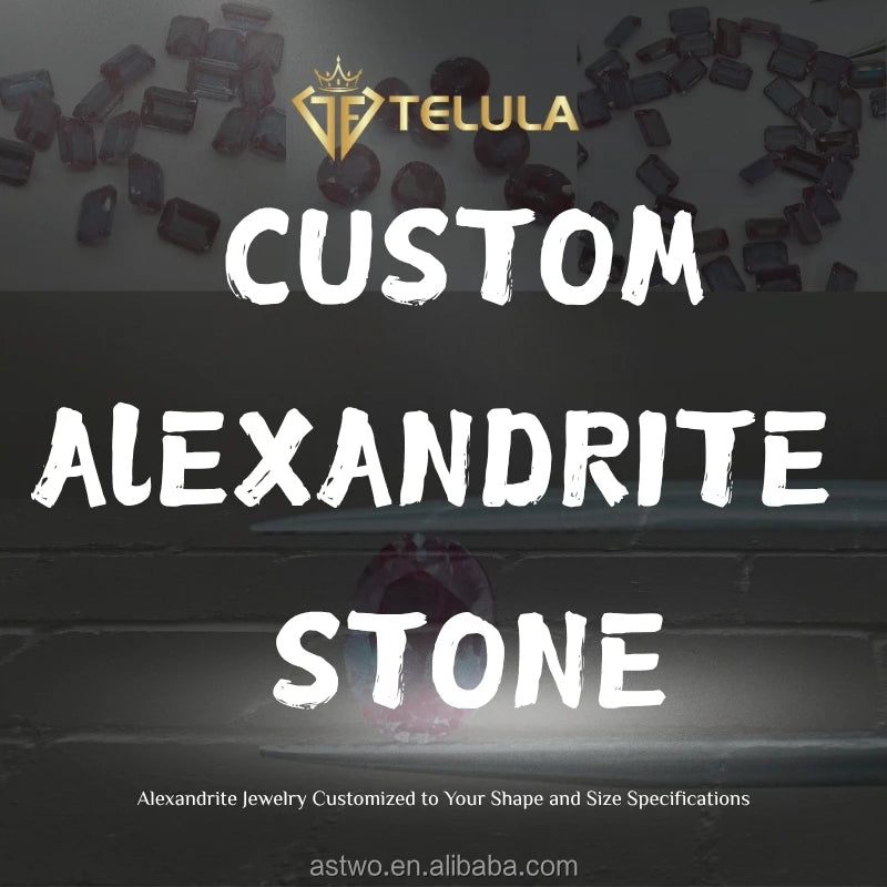 Natural  Loose Gemstone Certified Alexandrite Nd Yag Gem Lab Grown Alexandrite Gemstones