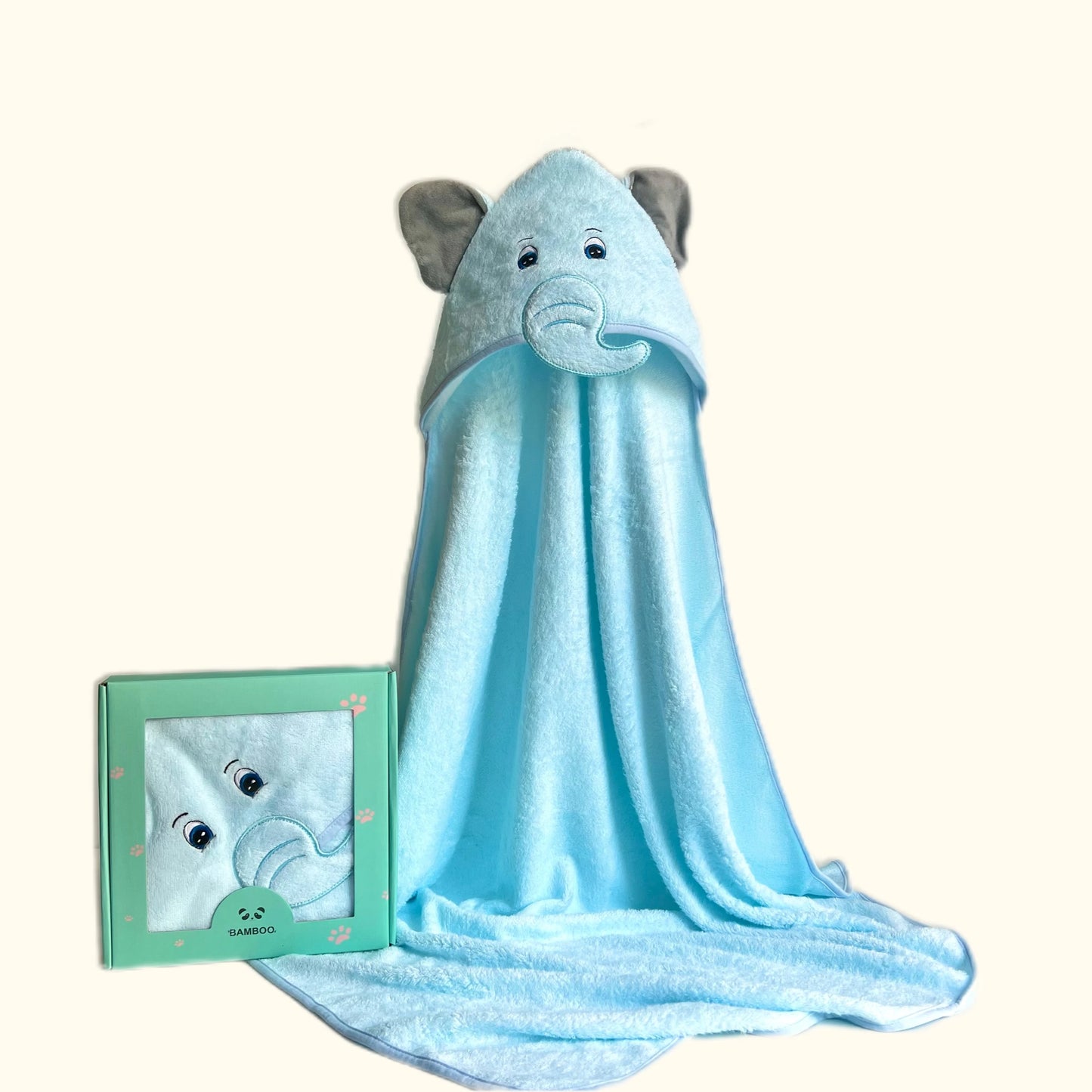 High Quality Organic Bamboo Hooded Baby Towel Animal Print 90x90 cm Super Soft Comfortable Antimicrobial Bathroom Bedroom