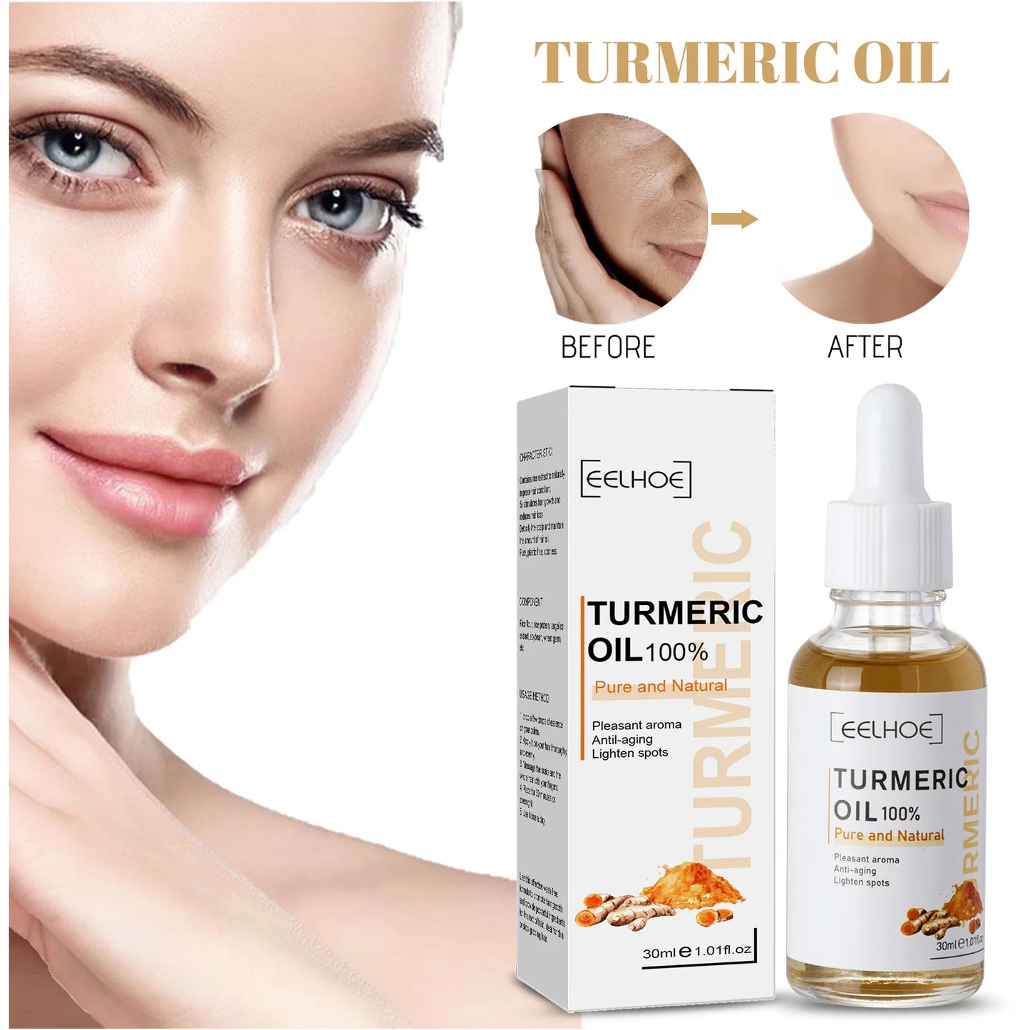 Skin Repair Pigmentation Corrector Wrinkle Removal Natural Organic Dark Spot Corrector Serum  Fragrance Essential Turmeric Oil
