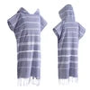 High Quality Organic Cotton Poncho Towel Adults Children Windproof Thickened Hooded Design Factory Wholesale Home Sports Striped