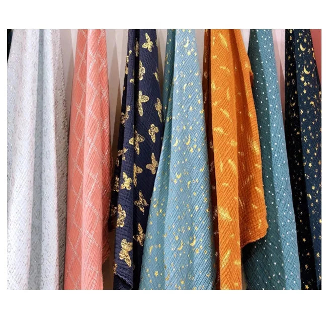 Wholesale Custom Printed Organic 100% Cotton Double Gauze Muslin Fabric for Baby
