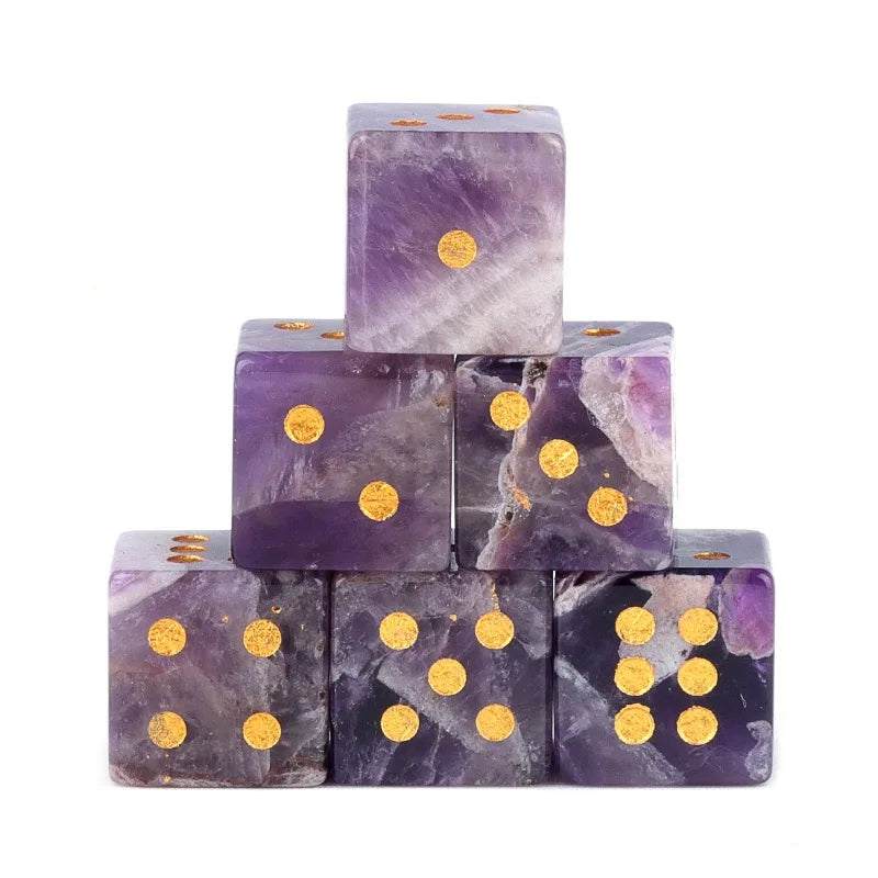 Customized Natural Mix Gemstone Crystal Cube Dice 16mm Eco-Friendly Handmade Carved Palm Healing Divination Stone Custom Logo