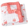 Custom 100% Organic Cotton Muslin Infant Bath Towel Cute Cartoon Pattern Babi Blankets 6-Layer Newborn Blanket for Travel Hotel