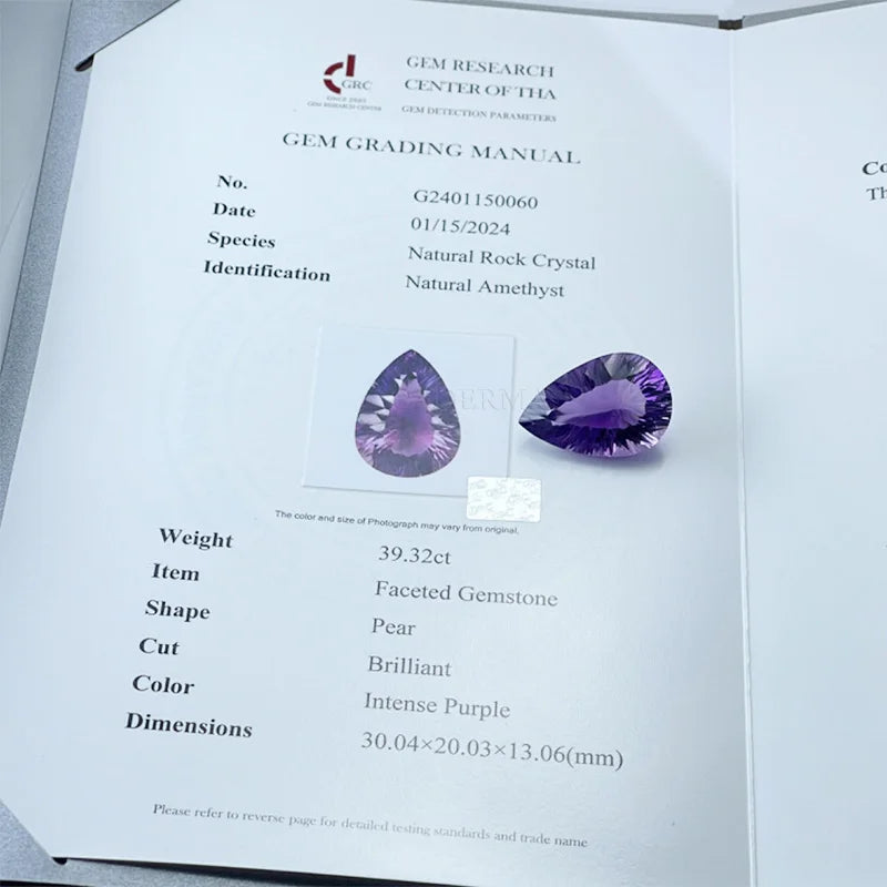 Wholesale Natural Amethyst Cushion Oval Pear Heart Brilliant Cut Vivid Purple Loose Gemstone With GRC Certificate Ready to Ship