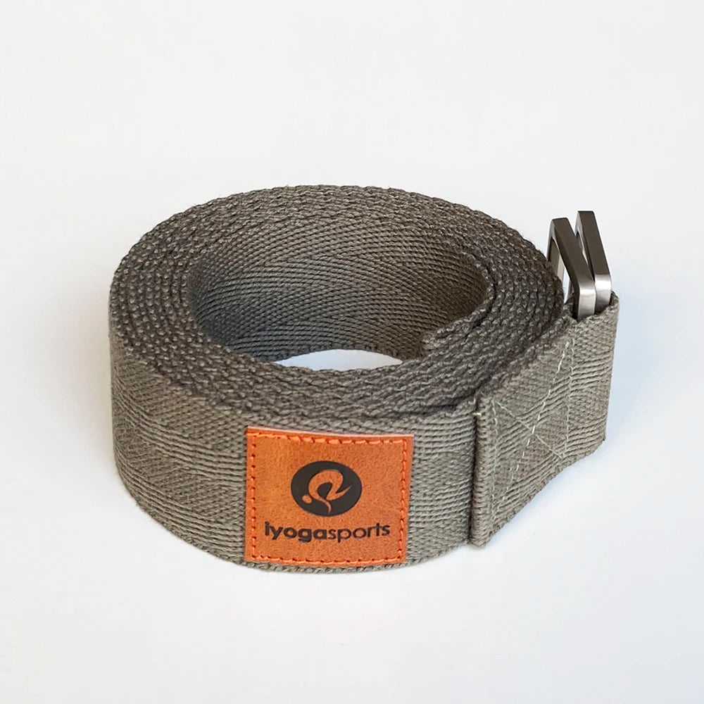 100% Organic Cotton Yoga Strap 8ft Length Belt Custom logo Iyogasports extra Length Soft Biodegradable Material Yoga Belt