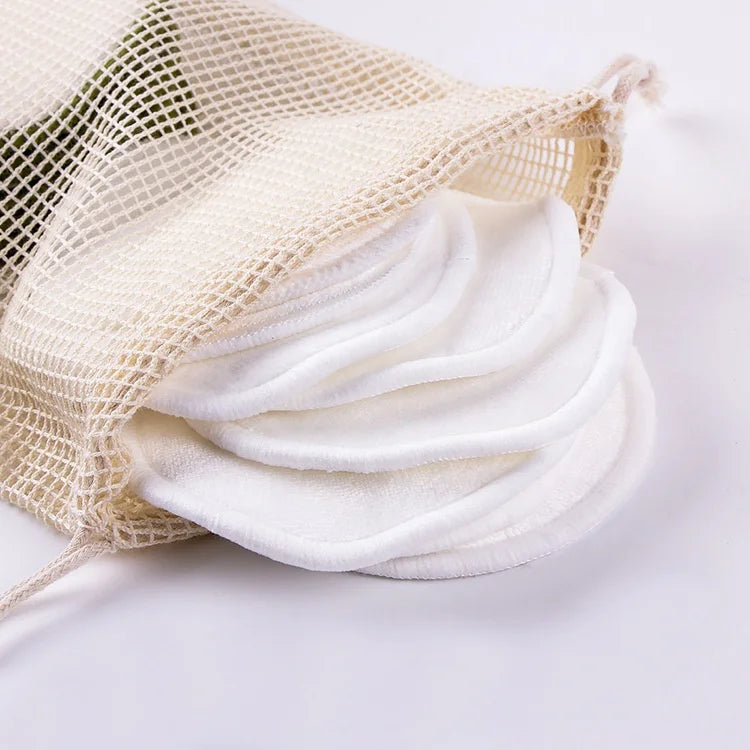 CUSTOM LOGO Box Package 100% Organic Bamboo Cotton Pads Eco-Friendly Reusable Makeup Remover Cotton Pad