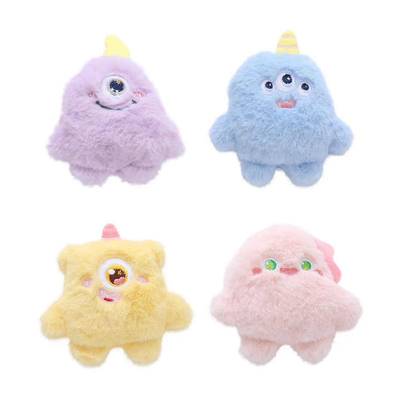 Cute Cartoon Plush Monster Cat Toy Catnip Crinkle Sound Soft Fuzzy Kittens Interactive Play Squeaker Natural Catnip