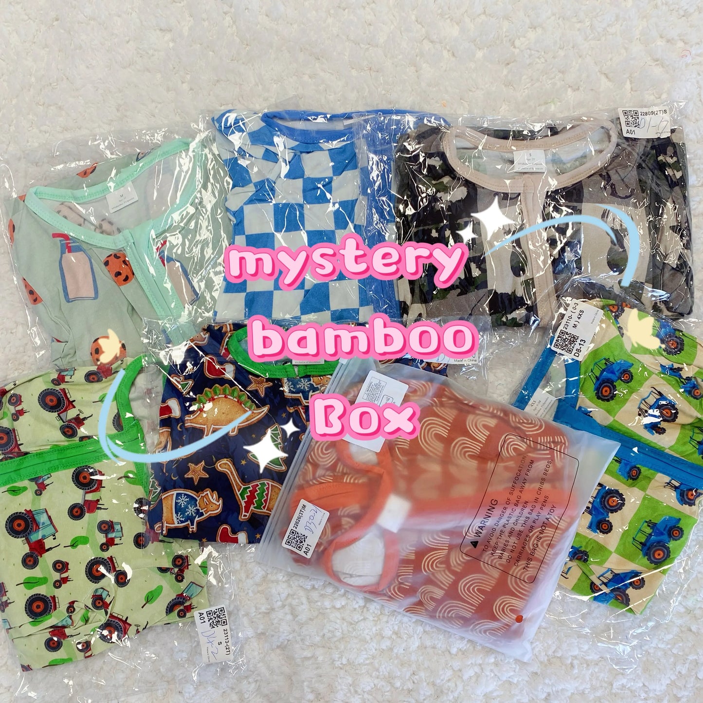 Hanzi Wholesale Custom Print Bamboo Baby Kids Pajamas Baby Bamboo Clothes Toddler Pyjamas Mystery Box Valentine's Day