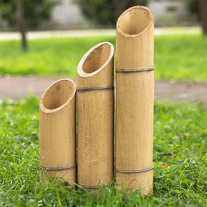 Creative LED Bamboo Garden Lamp Adjustable Color Temp 2700-6500K 30 Beam Angle Resin Shade AC IP54 Outdoor Landscape Lighting