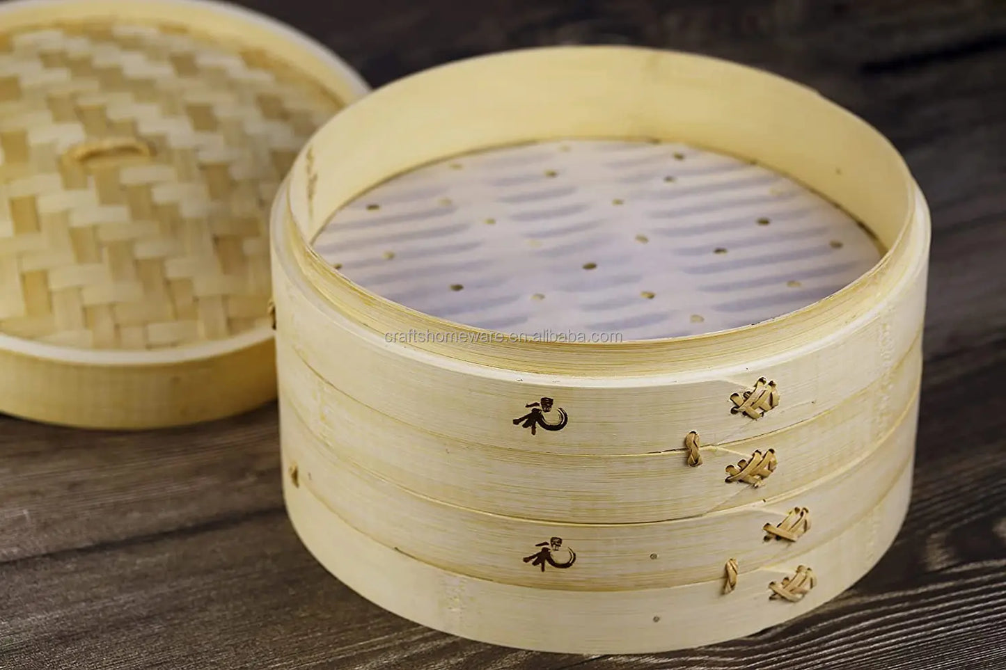 Prime Home Direct Bamboo Steamer Basket 10 Inch  1 Tier and 1 Lid With Custom Logo