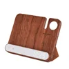 15W Wood/Bamboo Wireless Charger Mobile Stand 3-in-1 Electric PD Charging Station with 5V/1A for IWatch & for