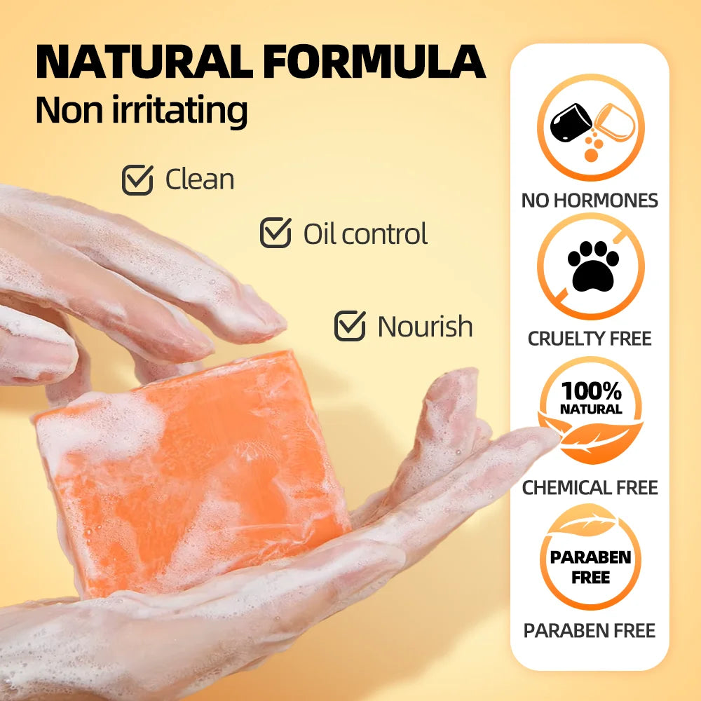 Best-Selling Deep Cleaning Eliminate Mites Square Kojic Acid Turmeric Soap 100g Moisturizing Handmade Organic Plant Bath