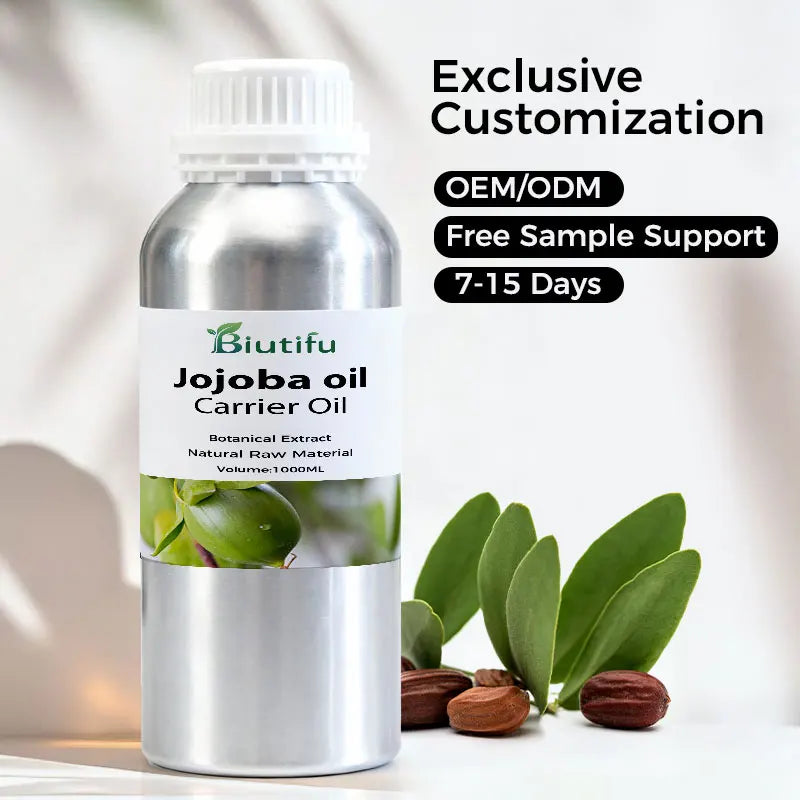 100% Pure Organic Jojoba Essential Oil Cold Pressed Seed Origin High Quality Factory Direct Wholesale Bulk Hot Sale
