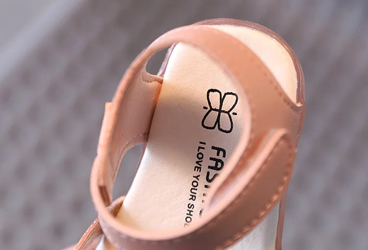 2025 Summer Bow Rhinestone Princess Sandals for Baby Girls Soft Lightweight Toddler Shoes Breathability