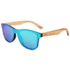 Wholesale new bamboo wood glasses men's women's sun protection integrated mirror polarized rice nail wooden Sunglasses 2024