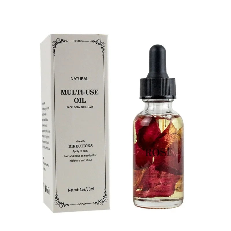 Private Label Natural Organic Multi-Use Oil Face, Body & Hair Blend Massage Oil With Flower