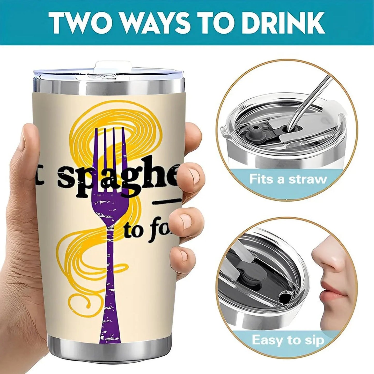 20oz Tumbler, Double Silver Side, Organic Compliant Stainless