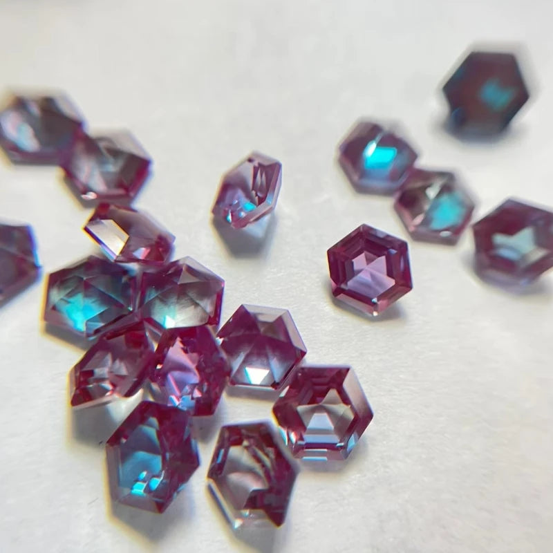 Natural  Loose Gemstone Certified Alexandrite Nd Yag Gem Lab Grown Alexandrite Gemstones