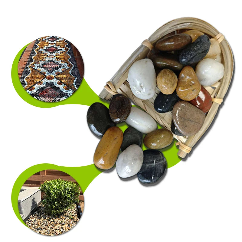 Rainflower Stone Natural Pebble Fish Tank Landscape Laying Stone Flower Planting Pottery Decoration Small Stones Colorful
