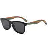 Wholesale new bamboo wood glasses men's women's sun protection integrated mirror polarized rice nail wooden Sunglasses 2024