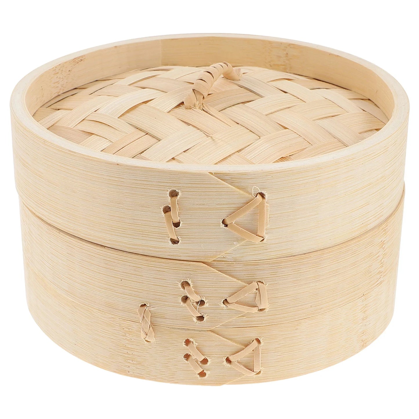 Bamboo Steamers With Rings Wholesale Food Silicone Steamer Lids Basket for Pot Chicken Meat Seafood Dimsum 8" Circular