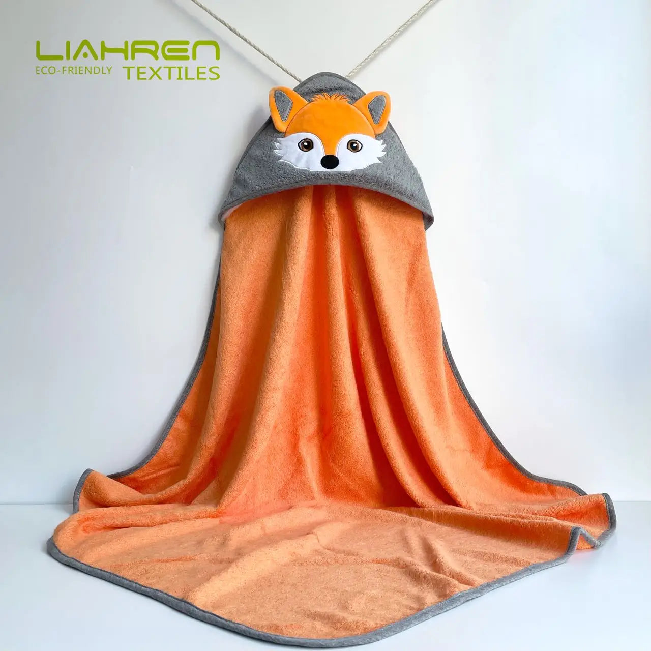 Organic Bamboo Baby Hooded Thick 500GSM Super Soft Breathable High Absorbent Bamboo Bath Towel fox Design Bamboo Hooded Towels