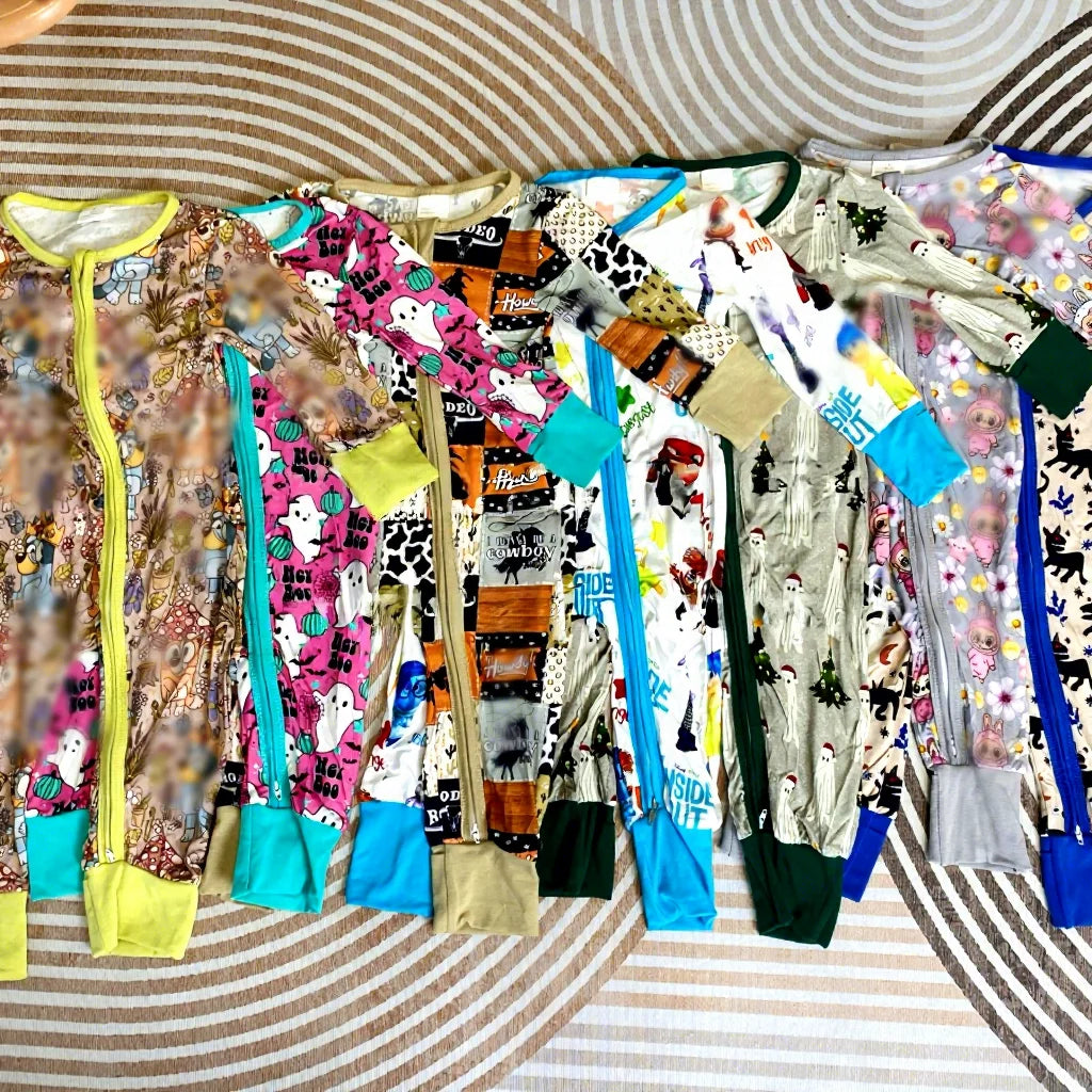 Hanzi Wholesale Custom Print Bamboo Baby Kids Pajamas Baby Bamboo Clothes Toddler Pyjamas Mystery Box Valentine's Day
